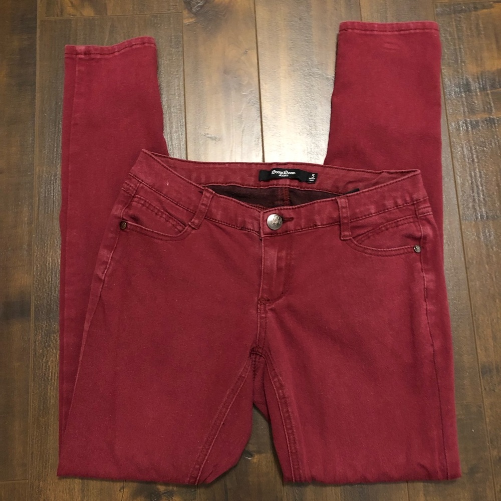 Maroon Burgundy Skinny Jeans